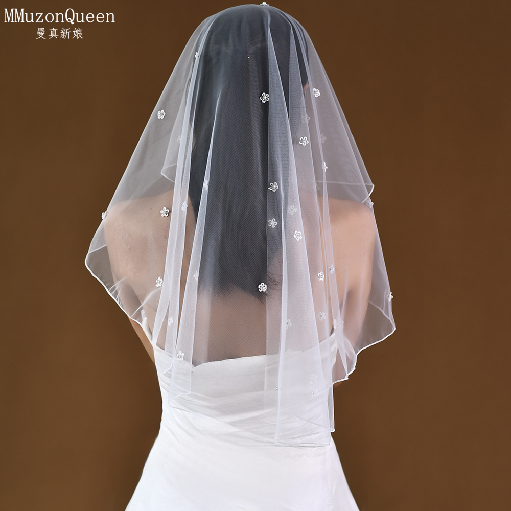 曼真热销结婚登记领证头纱手工钉珠儿童头饰拍照写真表演道具M35