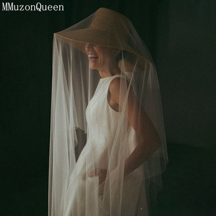 软纱拍照婚礼 新娘头纱素纱白色简约气质短款 M51 新品 曼真