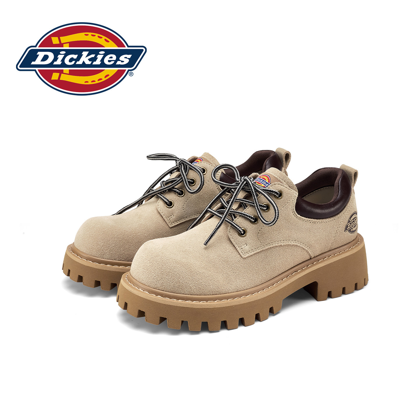 Dickies圆头德比鞋女厚底增高图片
