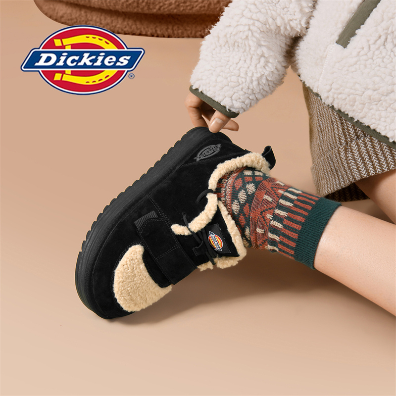 Dickies加绒女雪地靴保暖毛毛鞋