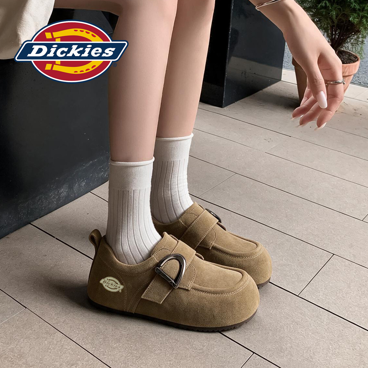 Dickies勃肯鞋女2026新款秋季复古反绒皮休闲鞋百搭增高玛