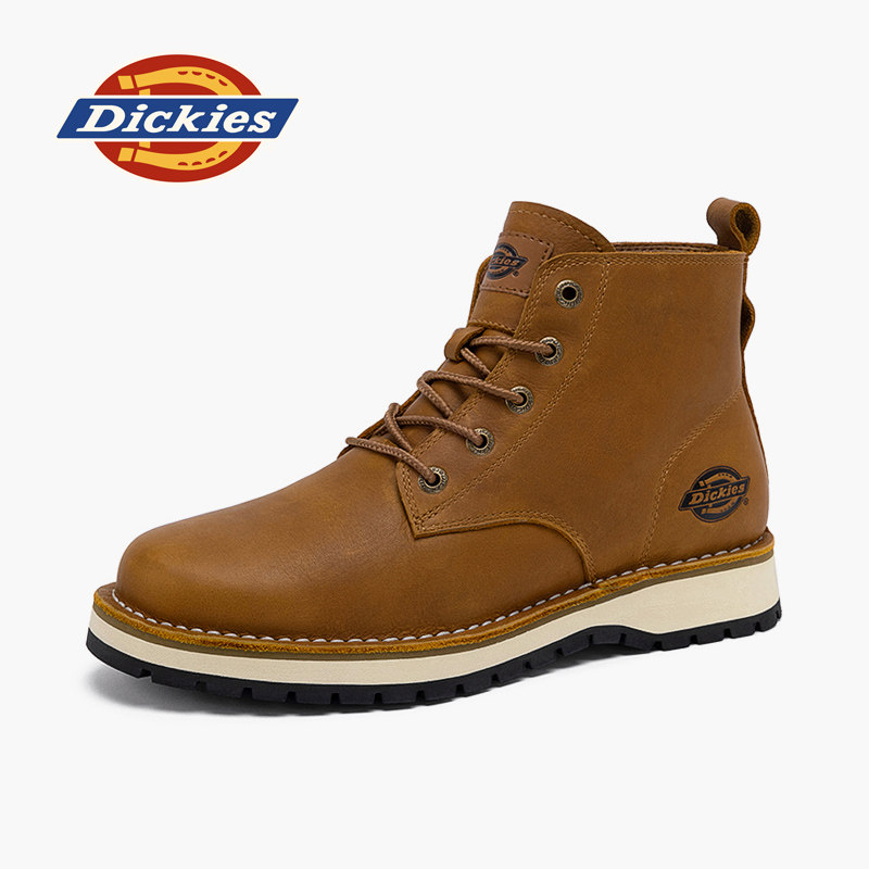 Dickies工装靴男春季2026年新款男鞋真皮靴子防滑马丁靴厚底男靴