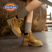 曾可妮同款 Dickies厚底马丁靴女秋冬加绒户外工装 靴子情侣大黄靴