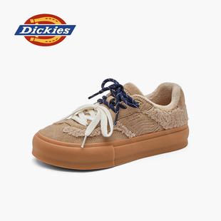 Dickies棉鞋女德训鞋2025新款冬季女鞋加绒保暖毛毛鞋丑萌休闲鞋