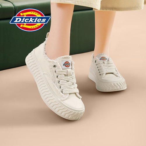 Dickies女鞋帆布鞋厚底小白鞋女
