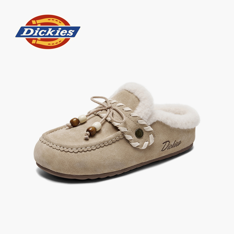 Dickies毛毛拖鞋女款加绒勃肯鞋