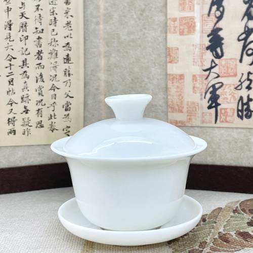 翔说茶同款盖碗白瓷的不烫手
