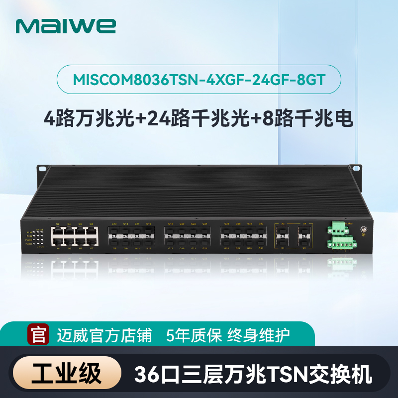迈威36口万兆TSN交换机