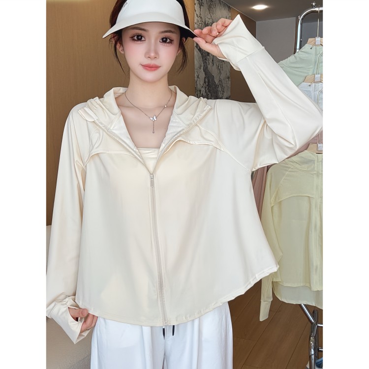 【冰皮原纱】凉感斗篷防晒衣女夏冰感宽松防紫外线防晒服薄款