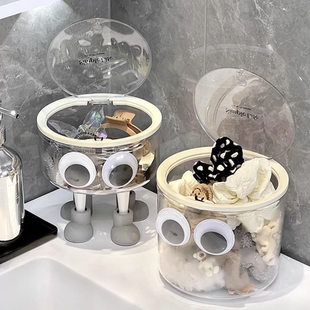 浴室洗漱台放小物件的盒子大容量带盖发饰收纳盒发卡头绳皮筋整理