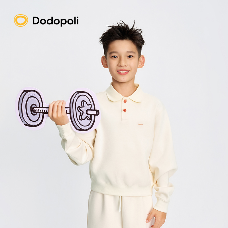 Dodopoli儿童网球高尔夫运动卫衣柔软宽松上衣25秋季男女童长袖T