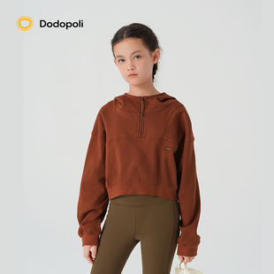 卫衣加绒保暖25早春秋学生运动上衣连帽外套 Dodopoli女童甜美短款