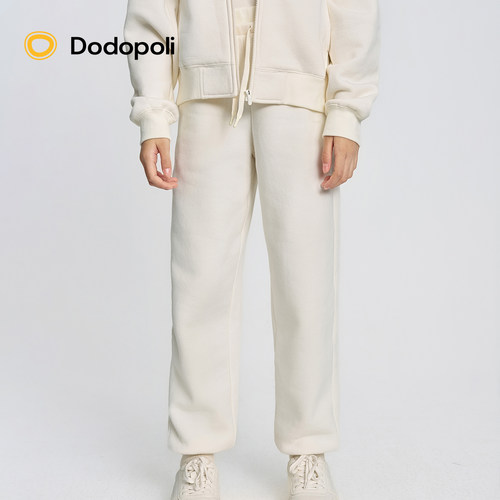 Dodopoli儿童运动长裤单向传递抗静电女童25秋冬加绒束腿休闲卫裤