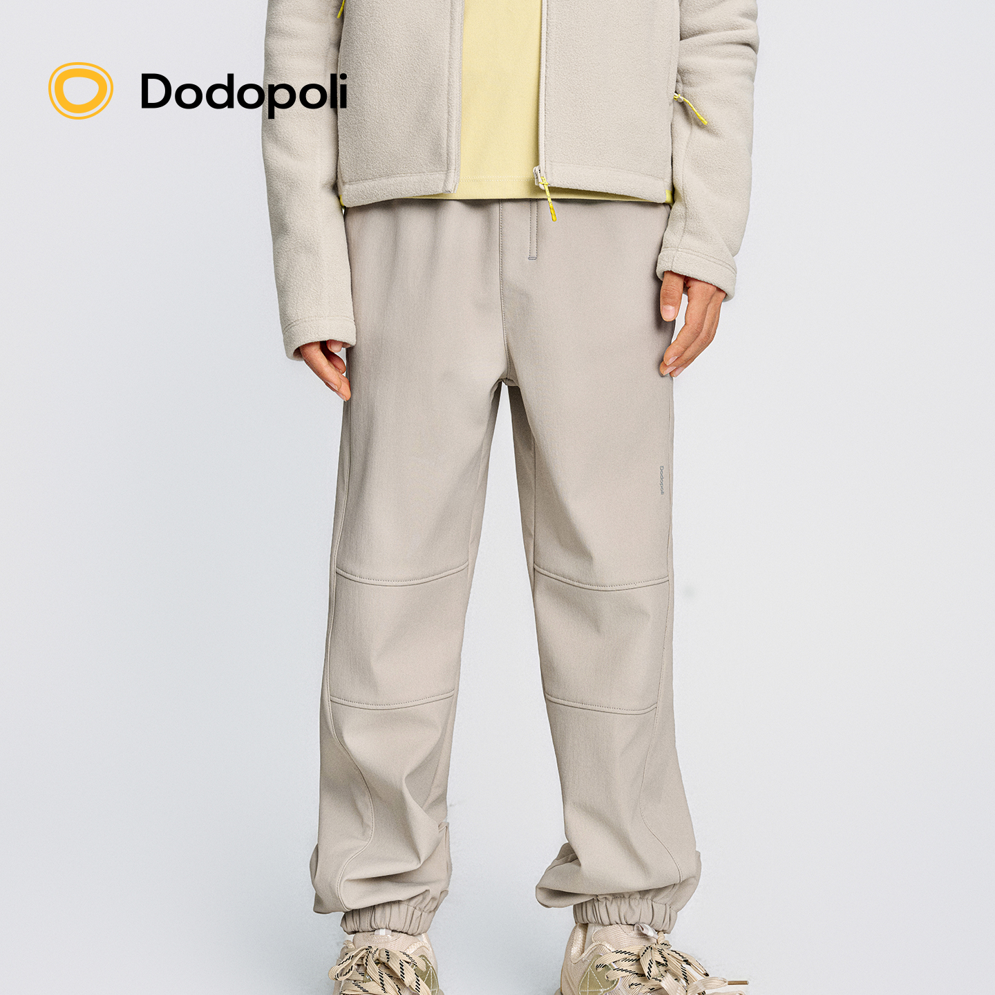 Dodopoli儿童防泼水长裤男女童25冬季梭织加绒保暖束脚休闲运动裤