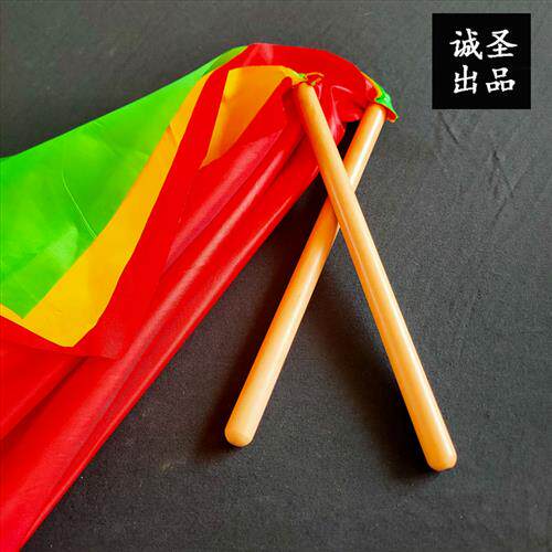 中国直鼓棒一对实木鼓槌木质小鼓锤英歌红绸秧歌大鼓红鼓威风战鼓