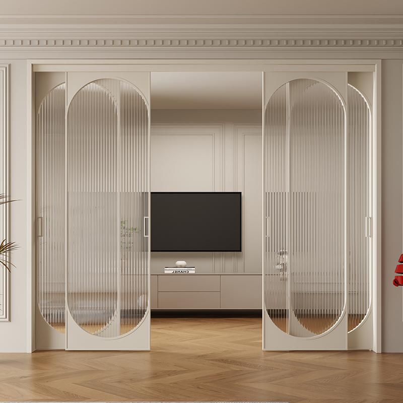 高端定制铝合金隔断门法式地吊轨移门阳台客厅书房老钢窗推拉门