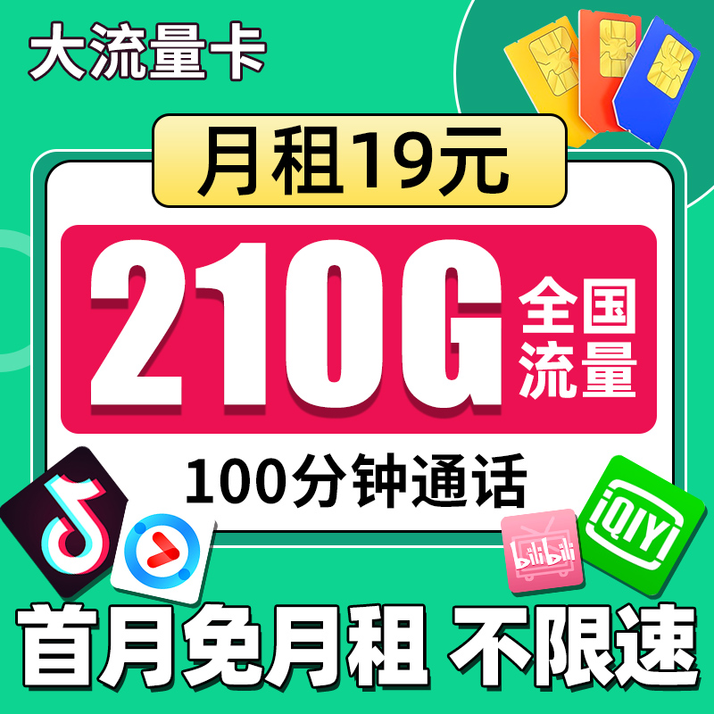 电信流量卡纯流量上网卡无线流量卡5G手机卡电话卡全国通用大王卡-封面