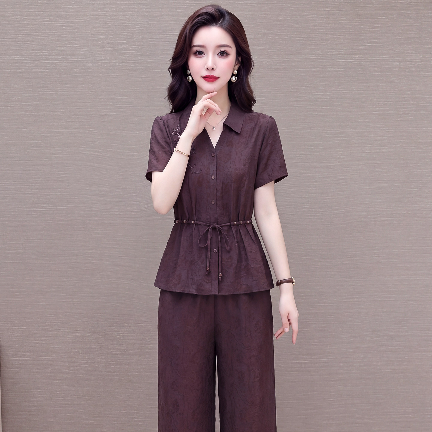 衬衫职业两件套装女夏季收腰显瘦遮肚子减龄轻奢高级感女人味穿搭