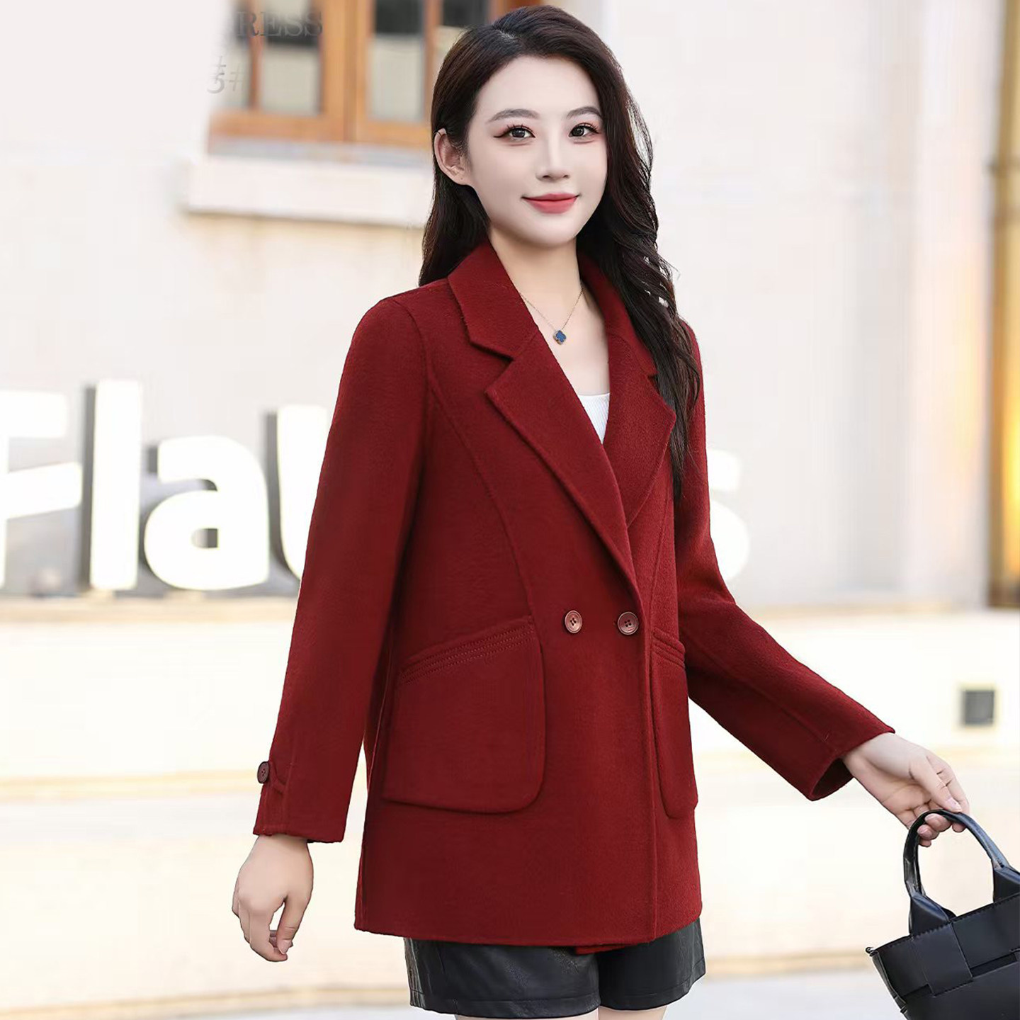 短款毛呢外套女秋冬今年流行爆款红色呢子大衣气质高级感高端品牌