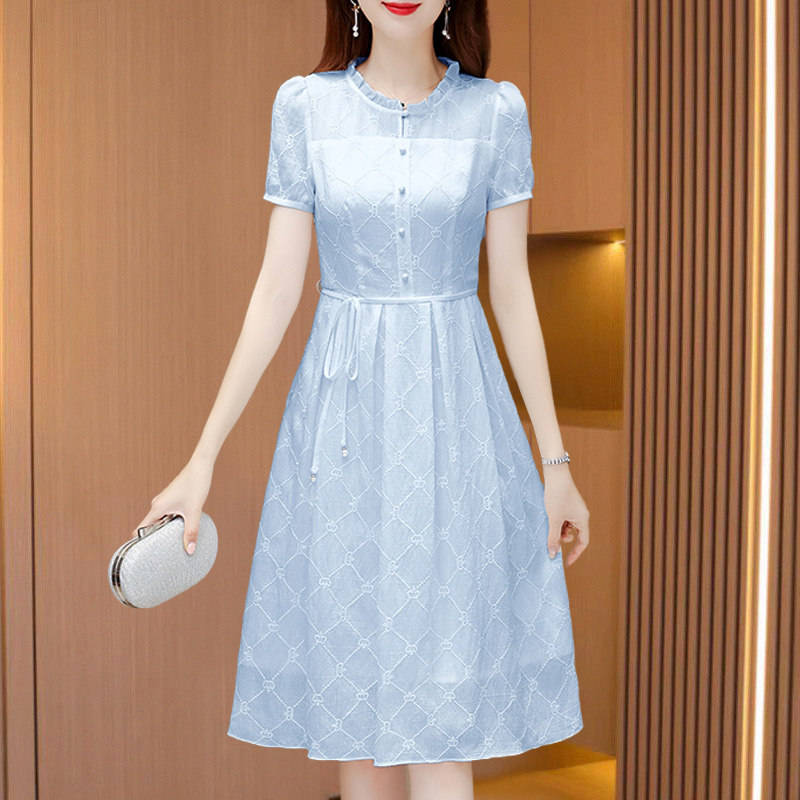 高端雪纺连衣裙子2026新款女夏季小个子气质高级感妈妈广州十三行