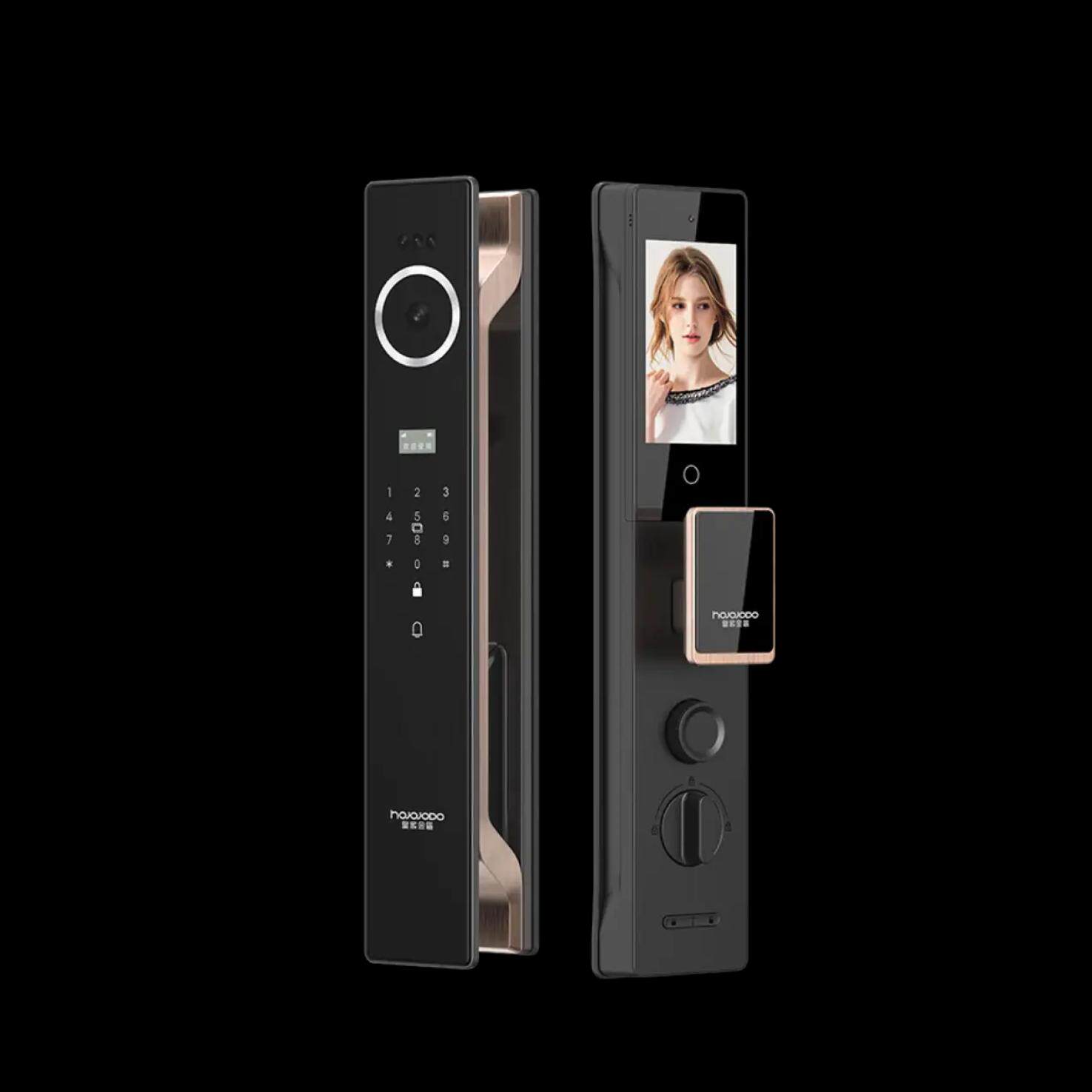 皇家金盾全功能智能锁防水内外双摄人脸视频锁K7 Promax猫眼大屏