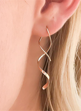 Gold Filled/925 Silver Earrings Handmade Vintage Spiral Brin