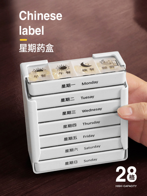 Pill Box Holder Weekly Medicine Storage Organizer Container