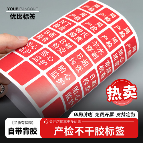 孕妈妈产检项目标签贴纸