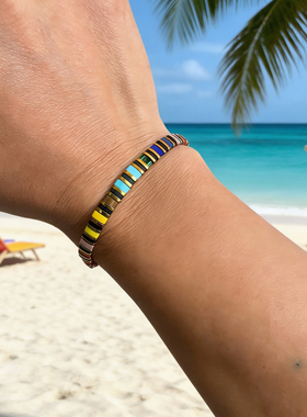 MLGM小众ins风彩虹简约手链tila提拉手串个性时尚女闺蜜手链叠戴