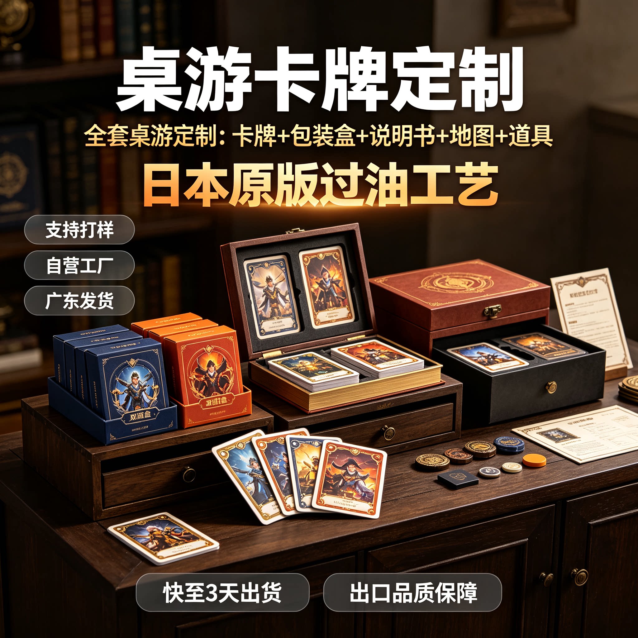 全套桌游定制卡牌包装盒说明书游戏地图游戏道具定制全套定制生产图片