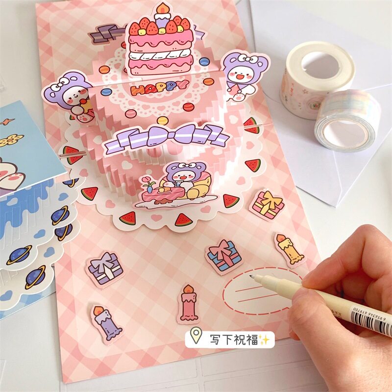工厂价卡通材料包立体生日蛋糕安