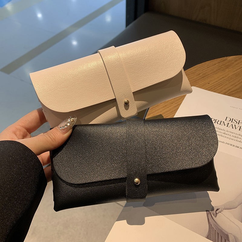 【2个装】多功能PU革眼镜盒太阳眼镜套装软包高品质皮质眼镜包袋