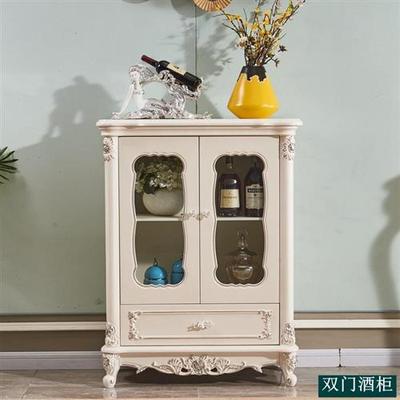 欧式大理石面酒柜实木客厅单门茶水柜储物柜电视小边柜展示隔断柜