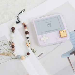 适用于百词斩单词机水晶壳 高透水晶壳搭配可爱简约挂链珠可爱饼干按钮贴仅适用于百词斩2.7英寸 1.0普通版