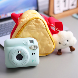 适用于富士拍立得mini12相机收纳包单肩斜挎可拆卸肩带卡通小巧可爱防震减压缓冲高颜值收纳包送小云朵挂件
