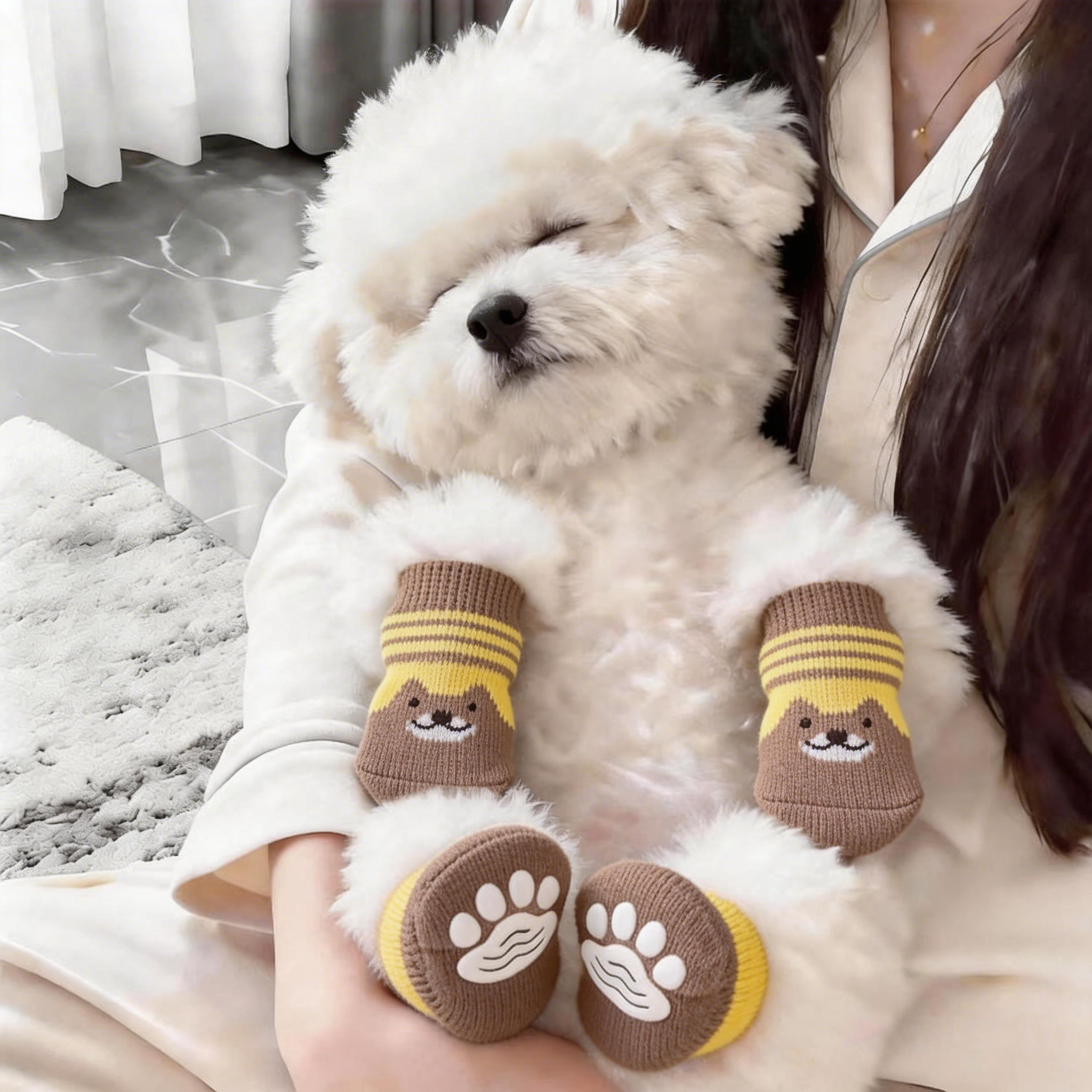 宠物袜子可爱狗狗袜子脚套防抓防脏防滑外出泰迪比熊柯基软底狗鞋