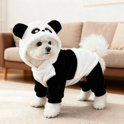 狗狗加厚可爱熊猫四脚衣