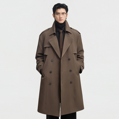 伯爵卓尔25冬季战壕风羽绒服含可拆卸羽绒内胆男士风衣款保暖外套