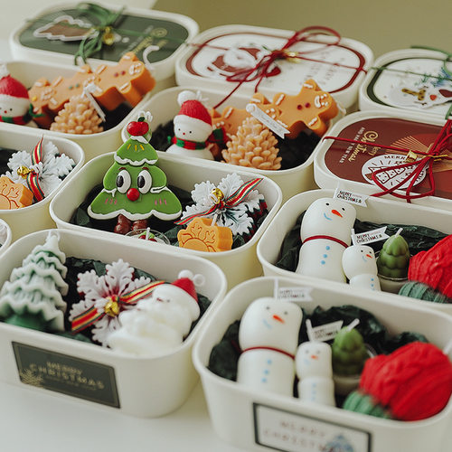 圣诞节伴手礼实用小礼品candle手工礼物香氛蜡烛圣诞香薰蜡烛套装