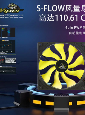 AKASA毒蛇机箱风扇12cm超静音