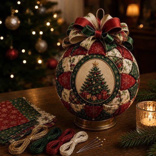 跨境新款Christmas Patchwork Fabric DIY Decor Kit圣诞拼布装饰