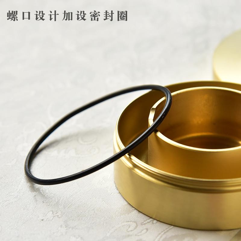 黄铜火锅砚台墨池墨盒不干墨书法多功能保湿砚台文房四宝礼品收藏