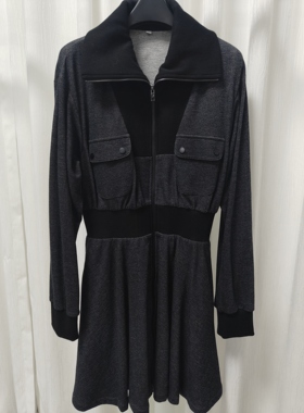 韩国原单egoist25年秋冬新款女装拼接短款连衣裙女百搭显瘦