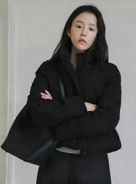 韩国原单设计师款25秋冬新款时尚百搭宽松显瘦立领羽绒服短款外套