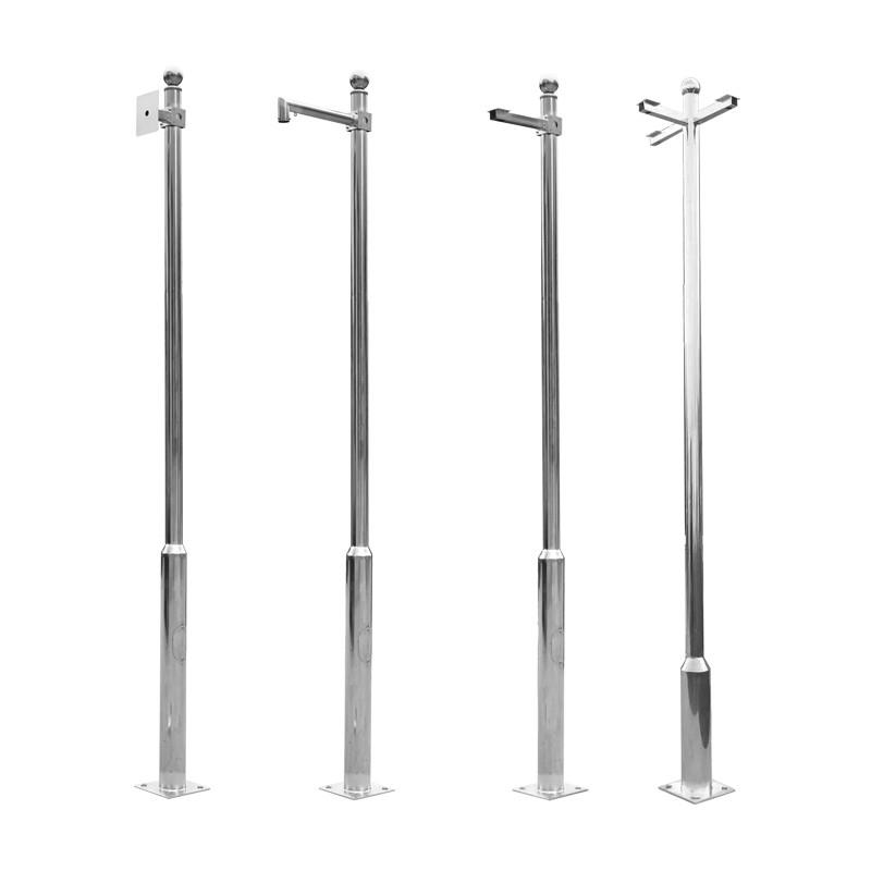 小区工厂不锈钢监控立杆2.5/3/3.5/4/5/6m米摄像机立柱室户外支架