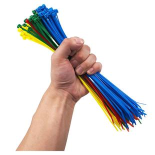 尼龙扎带3x150彩色绿色长15cm塑料锁扣捆扎封口线带园林足1000根