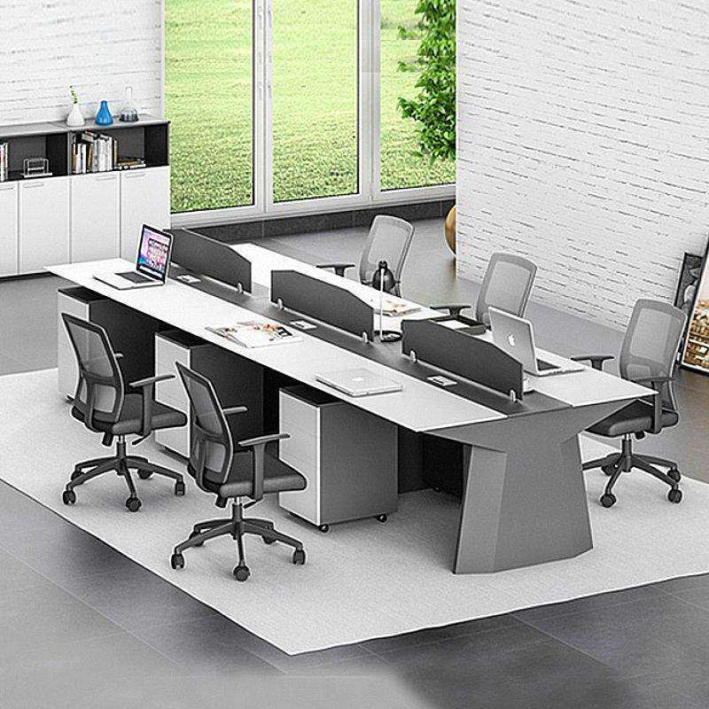 烤漆办公桌简约现代员工位2/4/6屏风工作位四人职员电脑桌椅组合