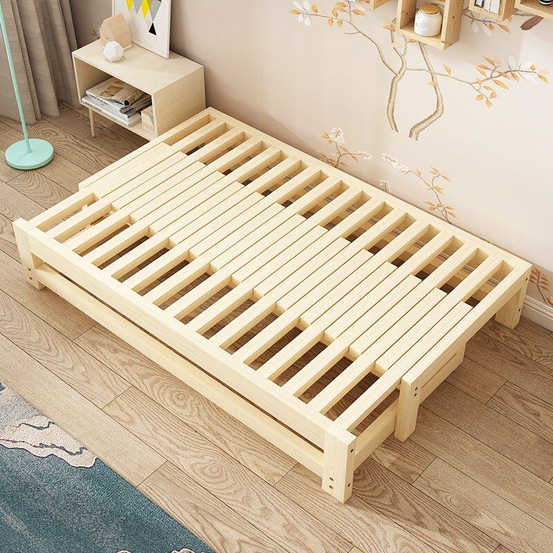 伸缩床实木抽拉床多功能沙发床推拉小户型单人双人坐卧两用榻拼板