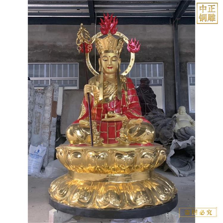 彩绘地藏王铜像铸造2米地藏王铜像铸造厂铸造全铜地藏王菩萨像