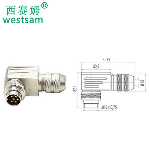 M16连接器针头弯角屏蔽替代425系列全金属J09小型航空插头